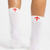 Padded Trail Sock - White and Orange Arrow