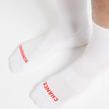 Padded Trail Sock - White and Orange Arrow