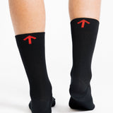 Padded Trail Sock - Black and Orange Arrow