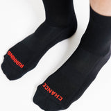 Padded Trail Sock - Black and Orange Arrow