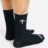 Padded Trail Sock - Black and White C + Arrow