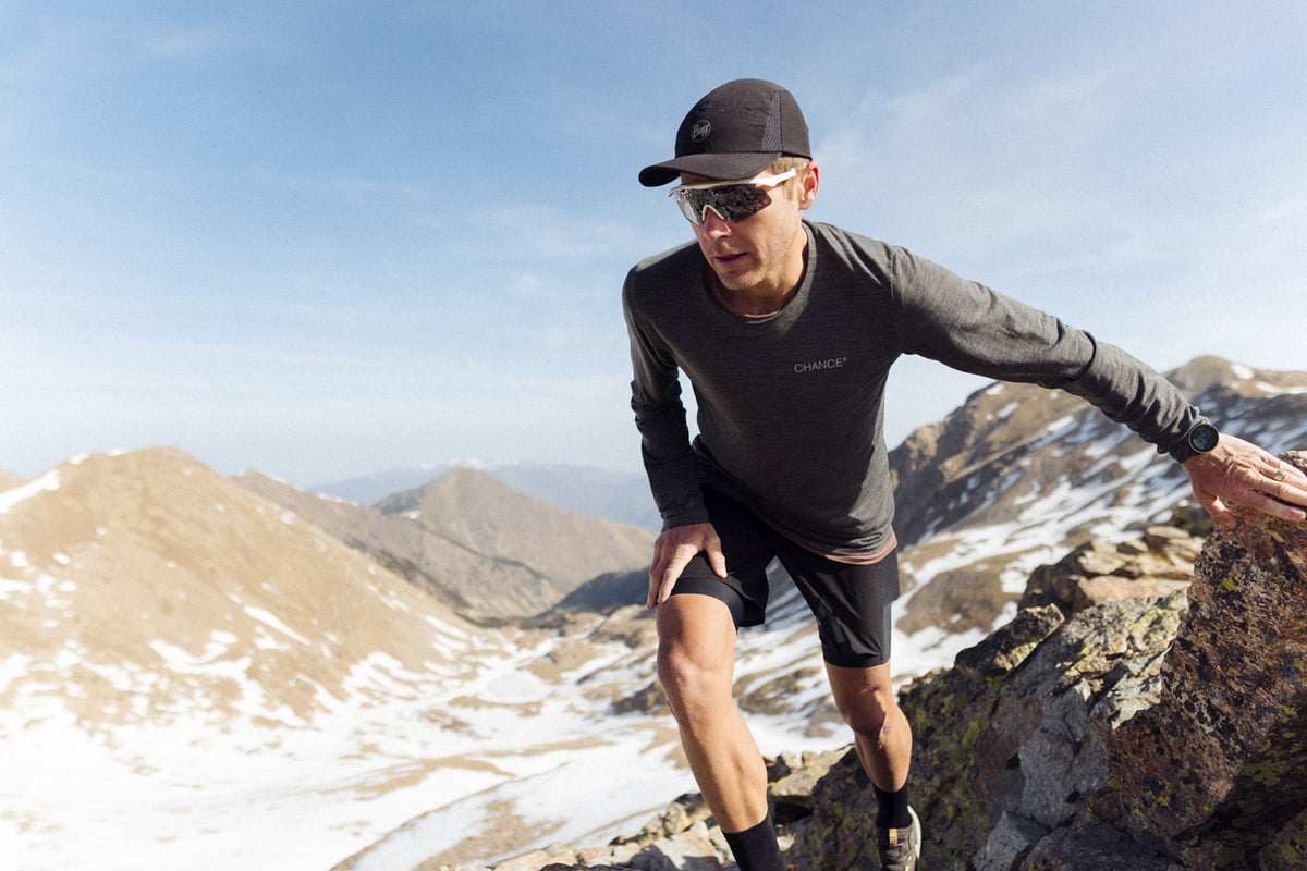 Chance Running Performance Merino Long Sleeve - Slate Grey