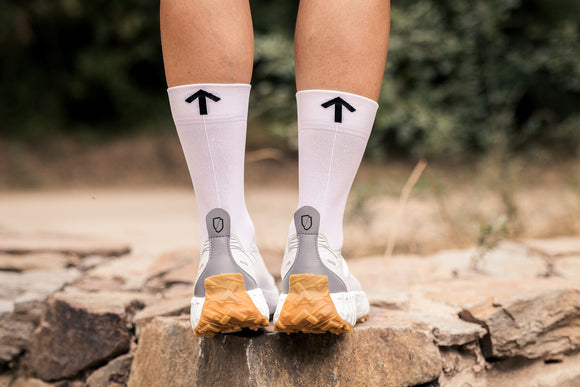 Padded Sustainable Trail Running Sock - White