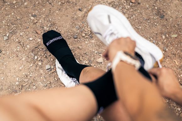 Padded Sustainable Trail Running Sock - Black